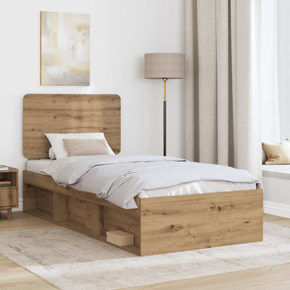 Struttura del letto con testiera Rovere Artigianale 75 x 190 cm | homemem39