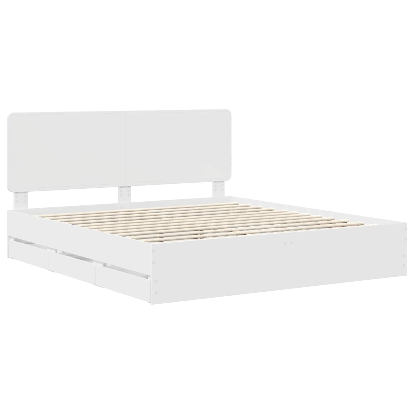 Struttura del letto Bianco 200 x 200 cm Legno Ingegnerizzato | homemem39