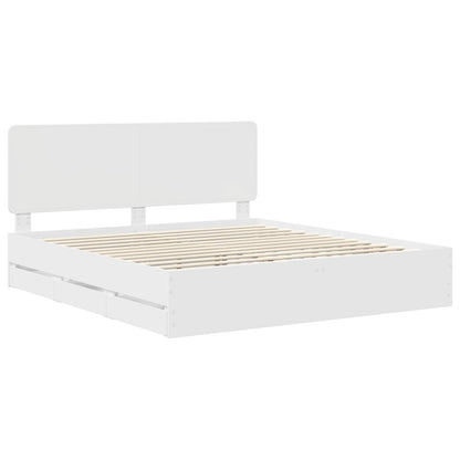 Struttura del letto Bianco 200 x 200 cm Legno Ingegnerizzato | homemem39