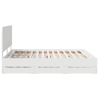 Struttura del letto Bianco 200 x 200 cm Legno Ingegnerizzato | homemem39