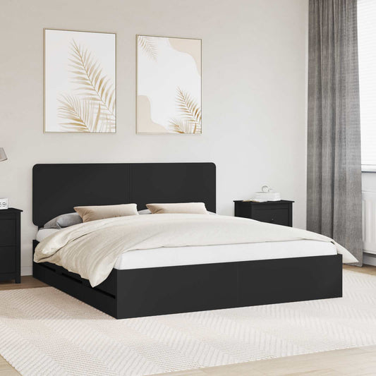 Struttura del letto Nero 200 x 200 cm Legno Ingegnerizzato | homemem39