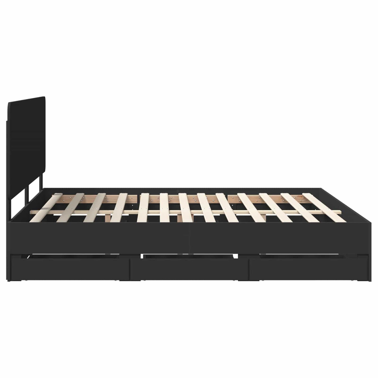Struttura del letto Nero 200 x 200 cm Legno Ingegnerizzato | homemem39