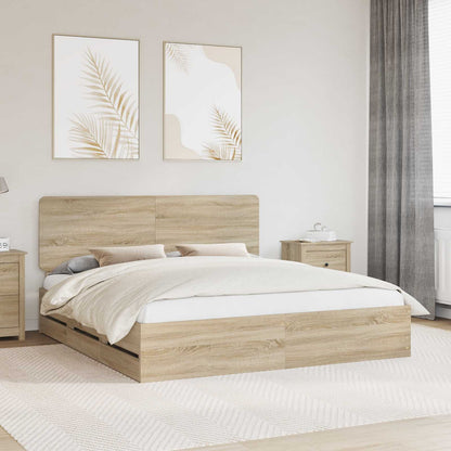 Struttura del letto con cassetto Rovere Sonoma 200 x 200 cm | homemem39