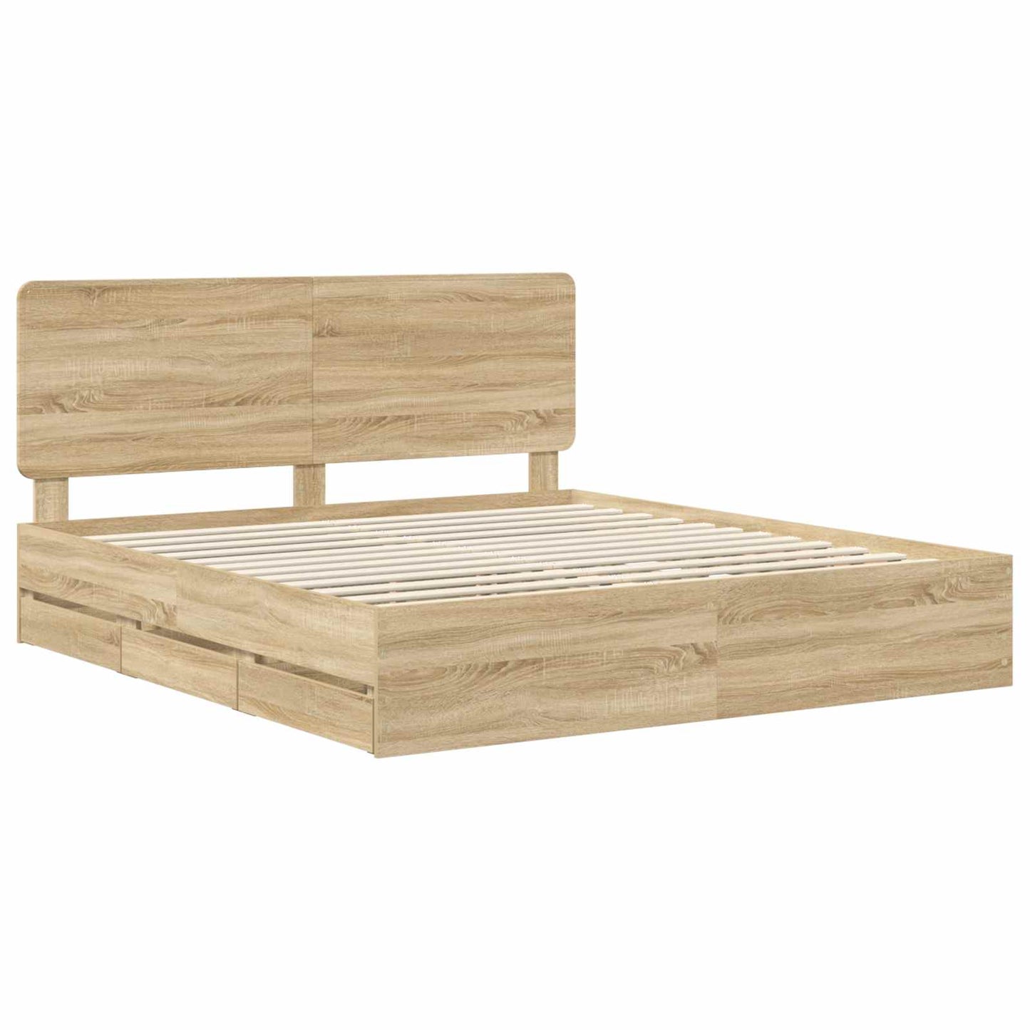 Struttura del letto con cassetto Rovere Sonoma 200 x 200 cm | homemem39