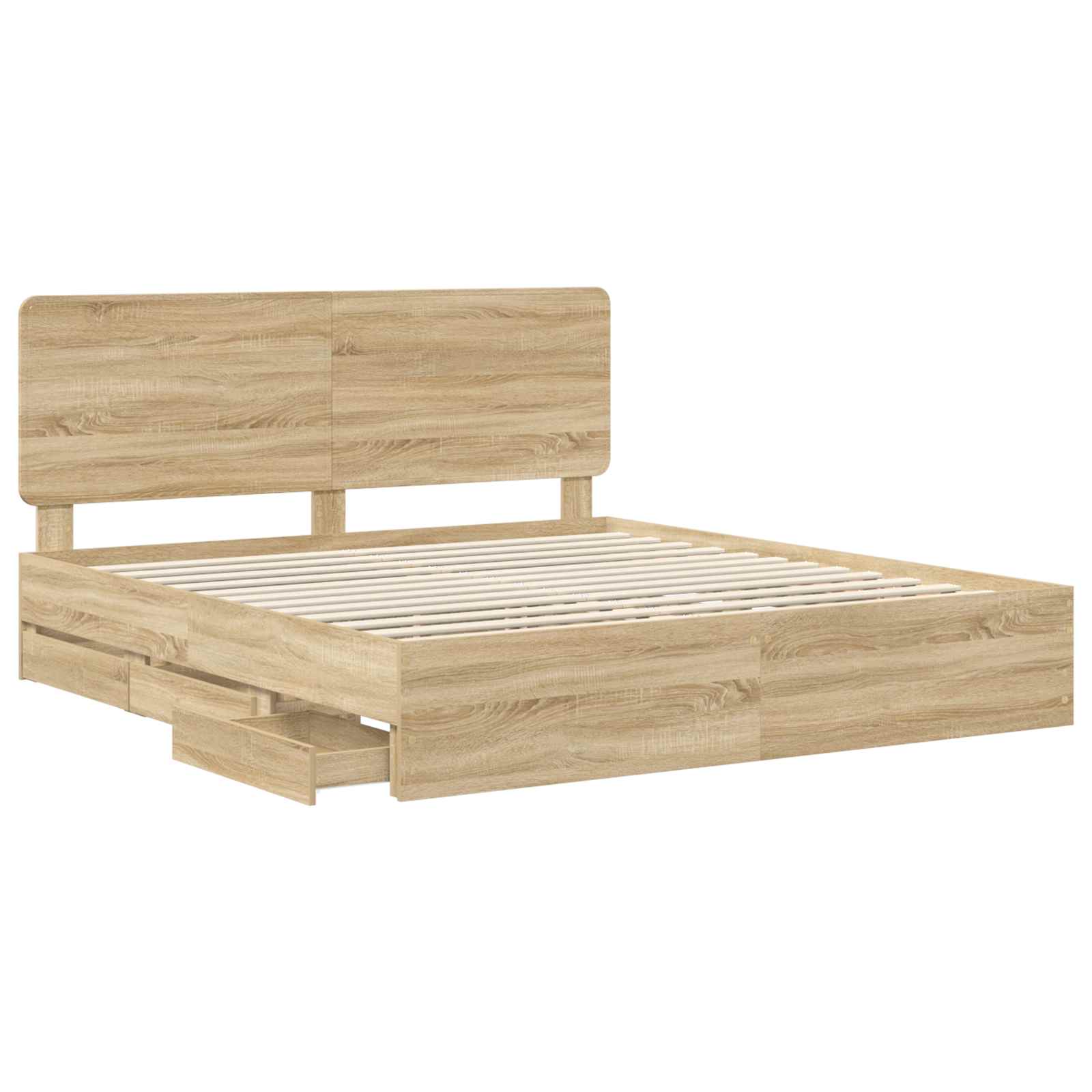 Struttura del letto con cassetto Rovere Sonoma 200 x 200 cm | homemem39