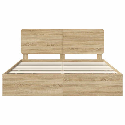 Struttura del letto con cassetto Rovere Sonoma 200 x 200 cm | homemem39