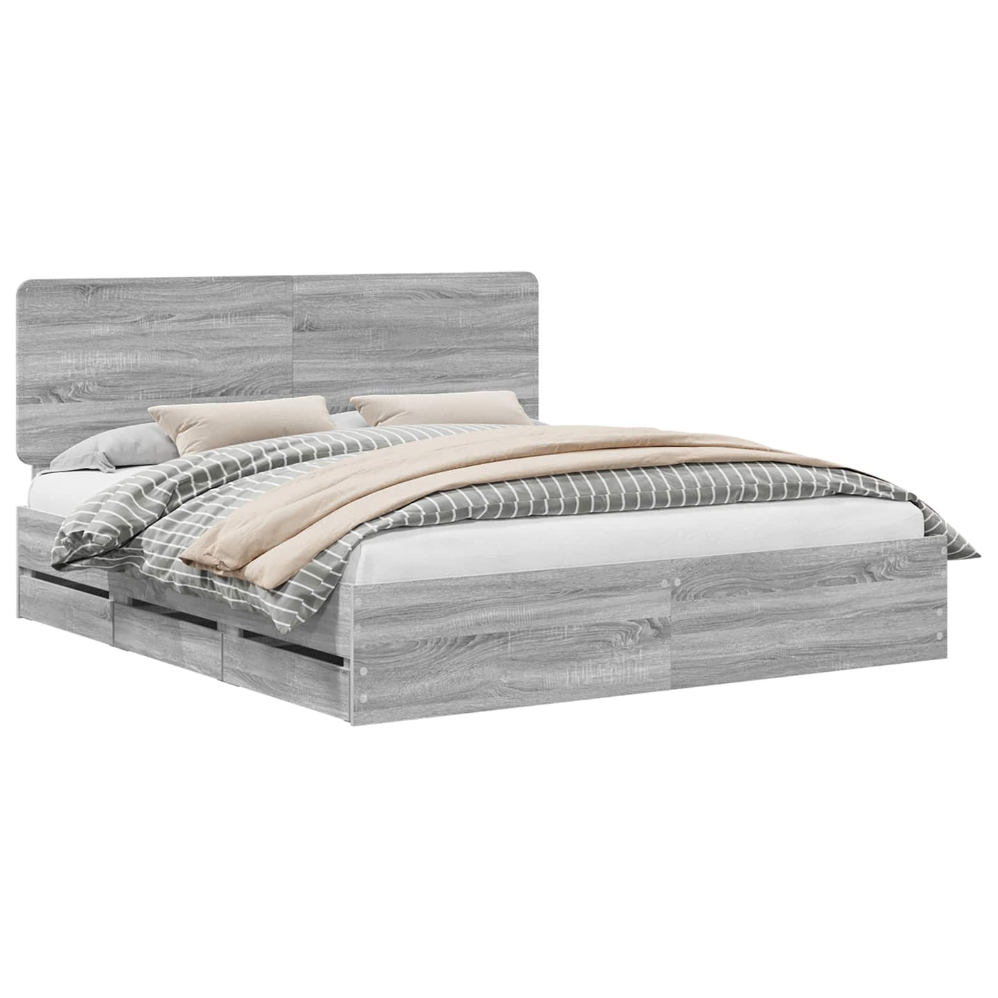 Struttura del letto con cassetto Grigio Sonoma 200 x 200 cm