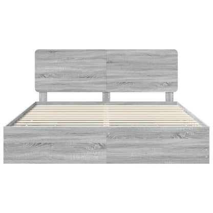 Struttura del letto con cassetto Grigio Sonoma 200 x 200 cm | homemem39