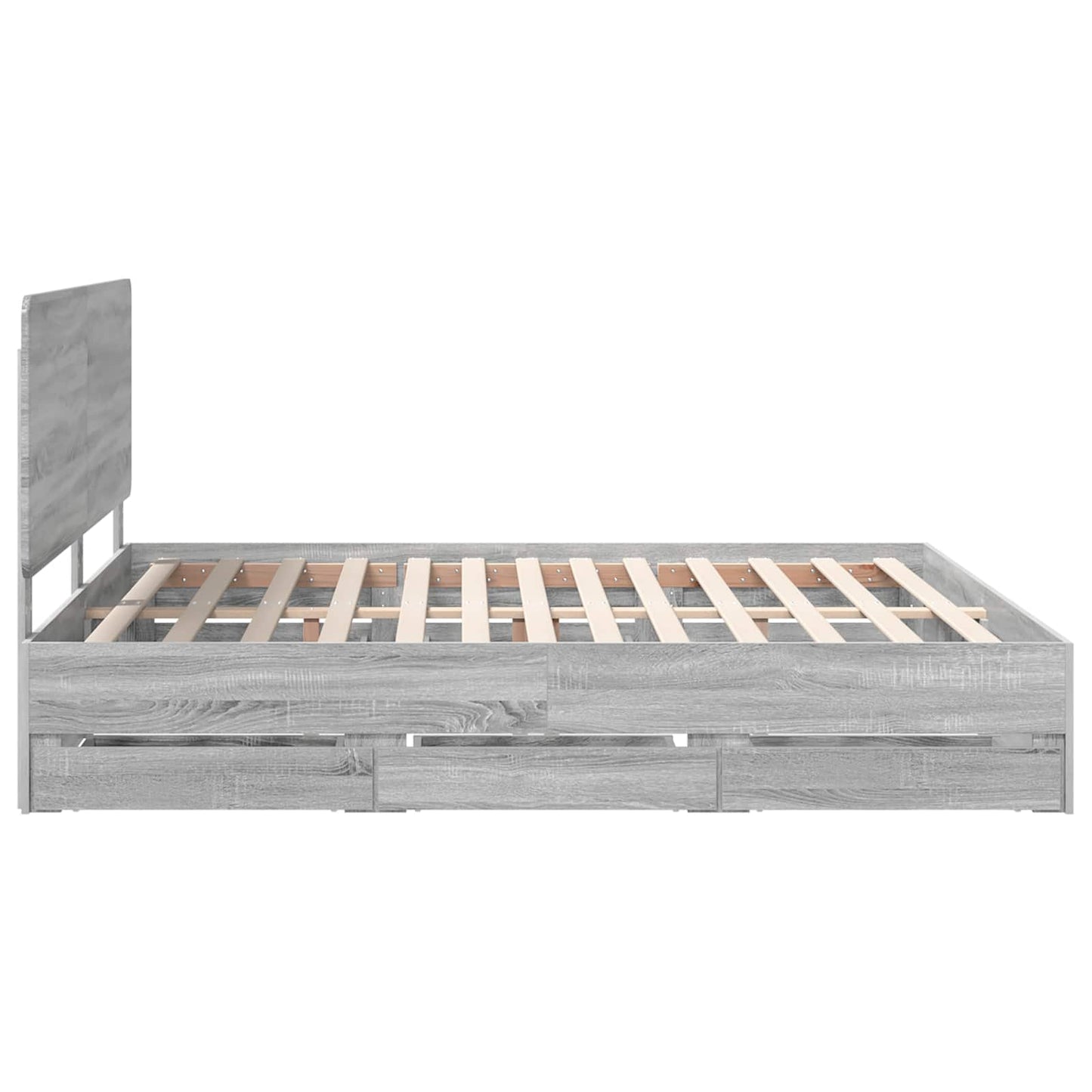 Struttura del letto con cassetto Grigio Sonoma 200 x 200 cm | homemem39