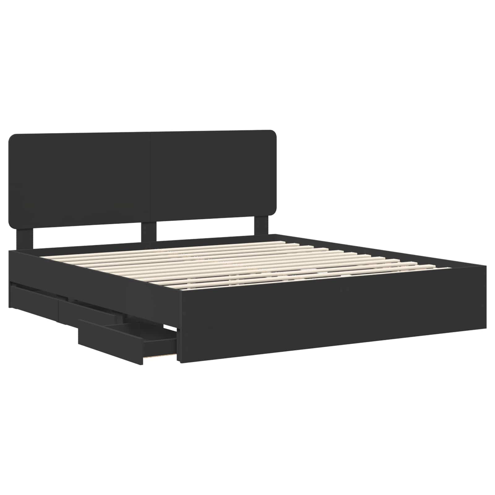Struttura del letto Nero 180 x 200 cm Legno Ingegnerizzato | homemem39