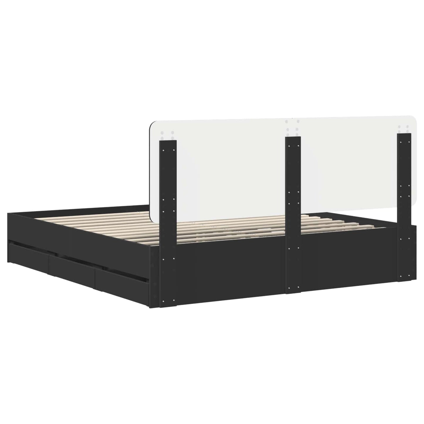 Struttura del letto Nero 180 x 200 cm Legno Ingegnerizzato | homemem39