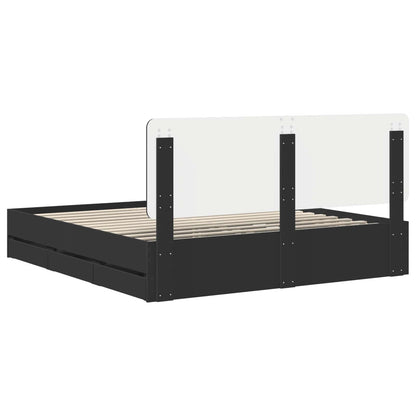 Struttura del letto Nero 180 x 200 cm Legno Ingegnerizzato | homemem39