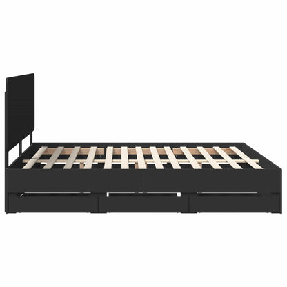 Struttura del letto Nero 180 x 200 cm Legno Ingegnerizzato | homemem39