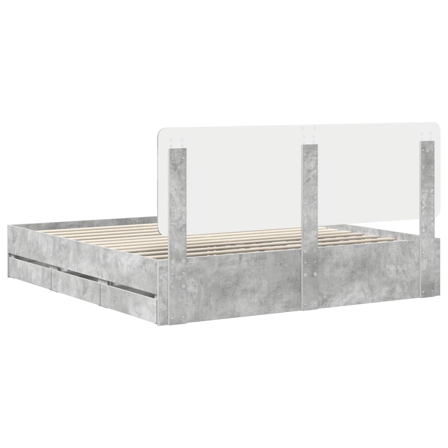 Struttura del letto con cassetto Grigio cemento 180 x 200 cm | homemem39