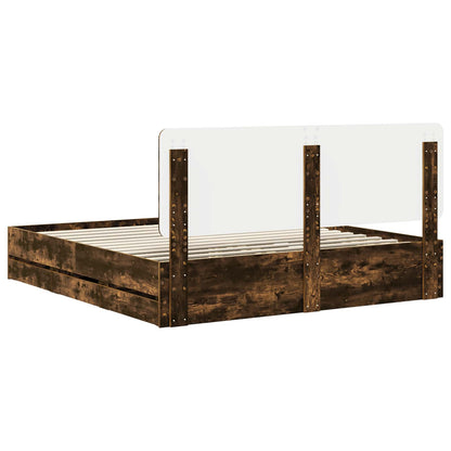 Struttura del letto con cassetto Rovere fumé 180 x 200 cm | homemem39