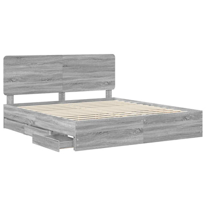 Struttura del letto con cassetto Grigio Sonoma 180 x 200 cm