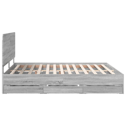 Struttura del letto con cassetto Grigio Sonoma 180 x 200 cm | homemem39