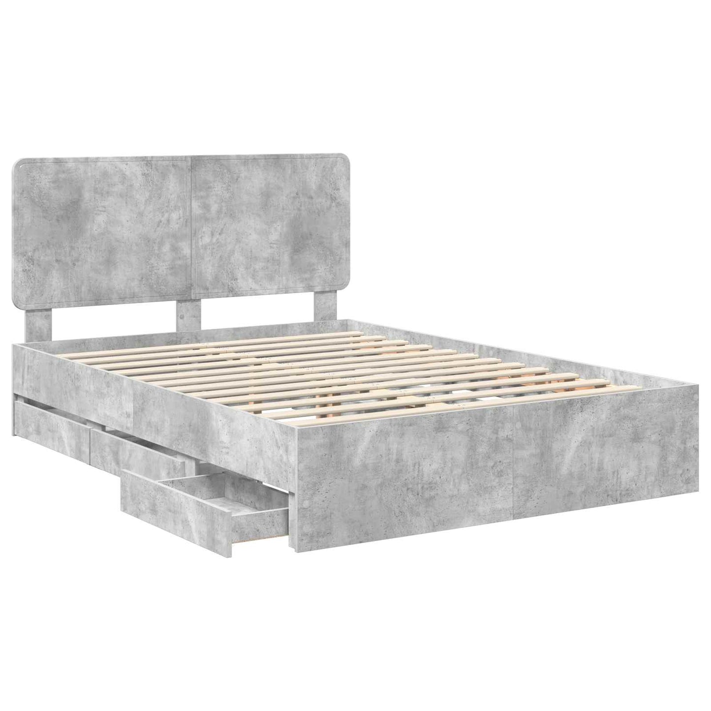 Struttura del letto con cassetto Grigio cemento 160 x 200 cm | homemem39