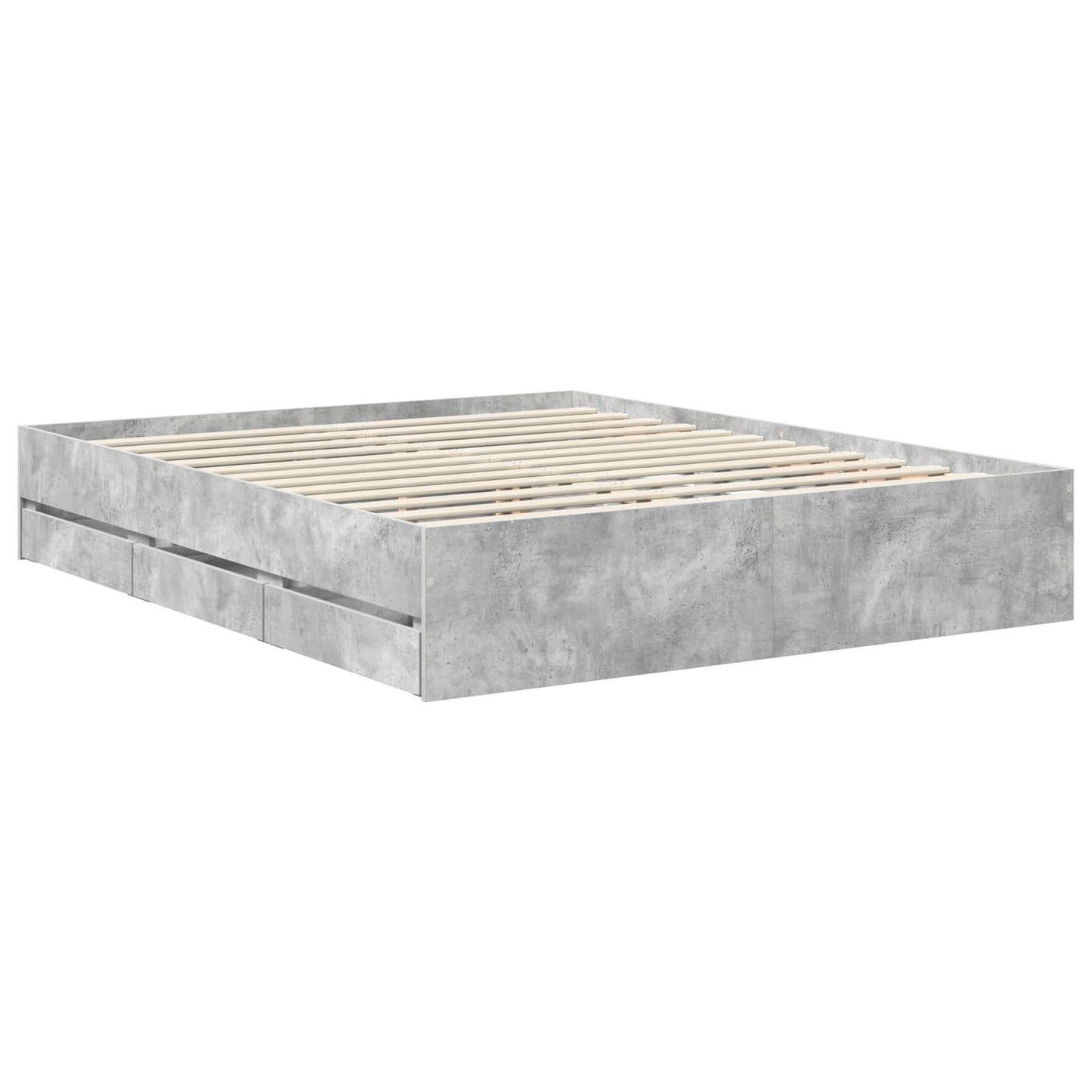 Struttura del letto con cassetto Grigio cemento 160 x 200 cm | homemem39