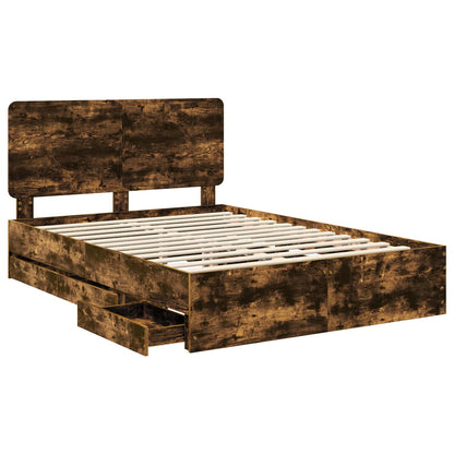 Struttura del letto con cassetto Rovere fumé 160 x 200 cm