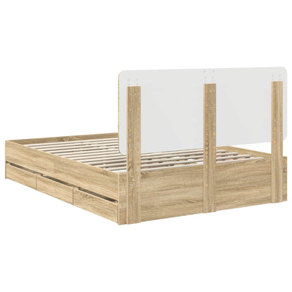 Struttura del letto con cassetto Rovere Sonoma 150 x 200 cm | homemem39