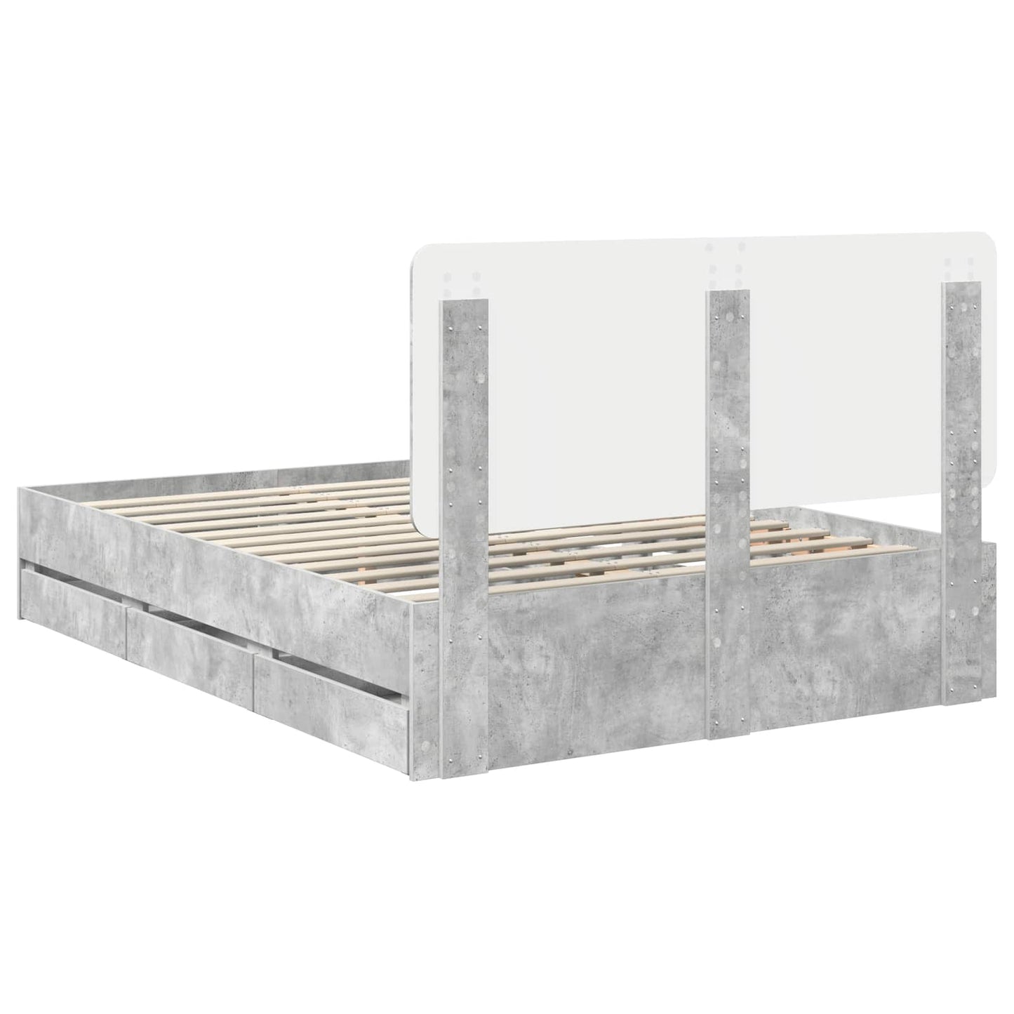 Struttura del letto con cassetto Grigio cemento 150 x 200 cm | homemem39