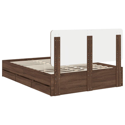 Struttura del letto con cassetto Rovere Marrone 150 x 200 cm