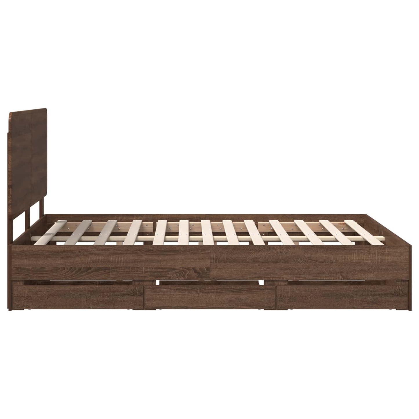Struttura del letto con cassetto Rovere Marrone 150 x 200 cm