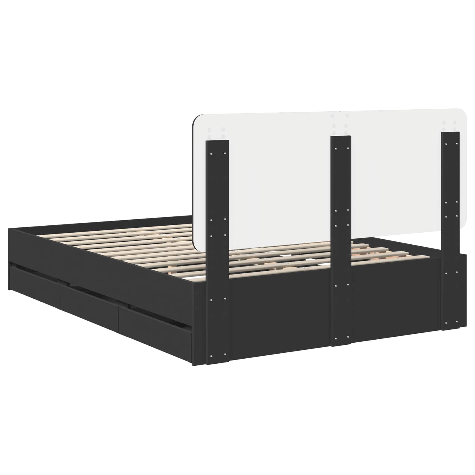 Struttura del letto Nero 140 x 200 cm Legno Ingegnerizzato | homemem39