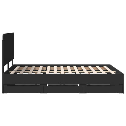 Struttura del letto Nero 140 x 190 cm Legno Ingegnerizzato