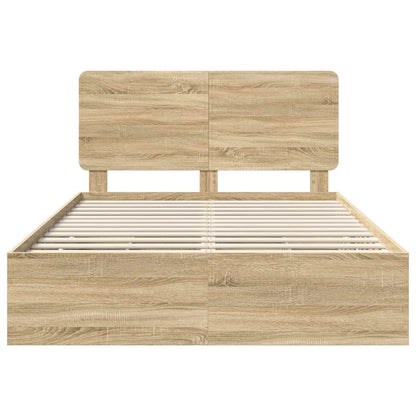 Struttura del letto con cassetto Rovere Sonoma 140 x 190 cm