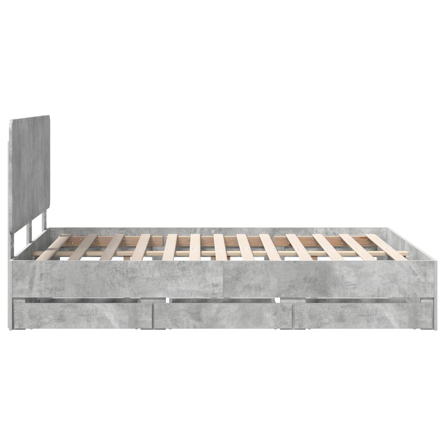 Struttura del letto con cassetto Grigio cemento 140 x 190 cm