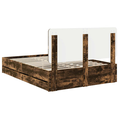 Struttura del letto con cassetto Rovere fumé 140 x 190 cm