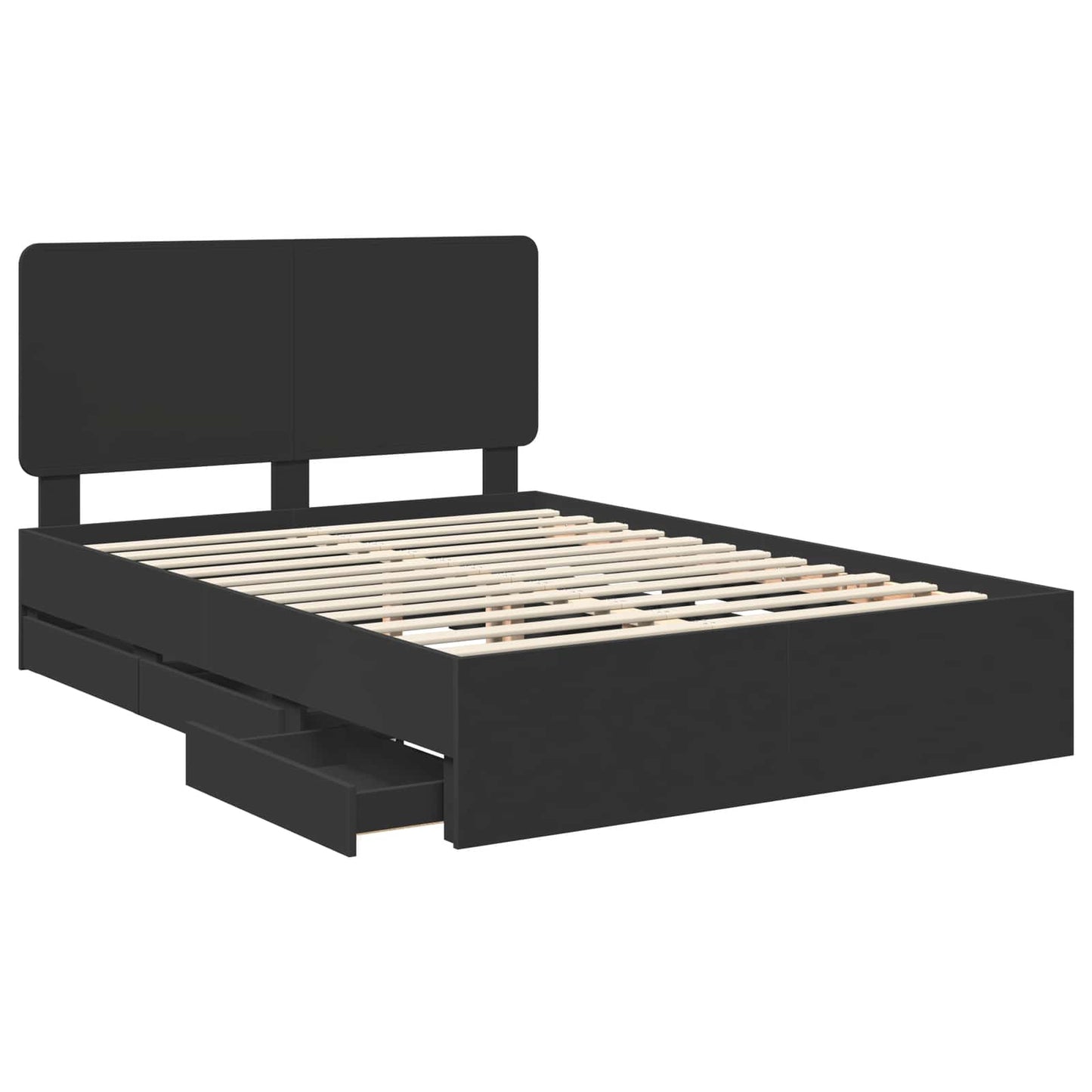 Struttura del letto Nero 140 x 190 cm Legno Ingegnerizzato | homemem39