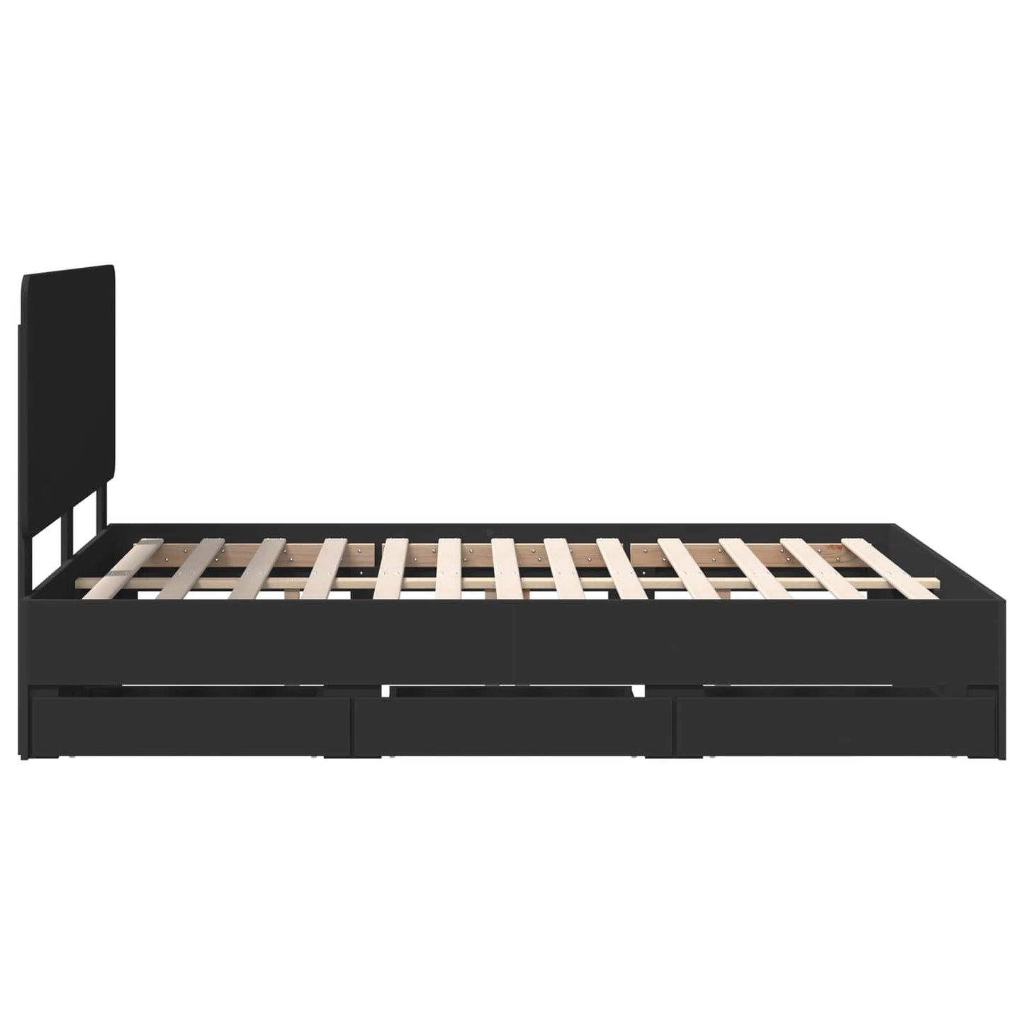 Struttura del letto Nero 140 x 190 cm Legno Ingegnerizzato | homemem39