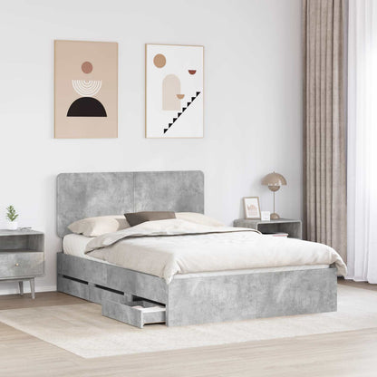 Struttura del letto con cassetto Grigio cemento 140 x 190 cm | homemem39