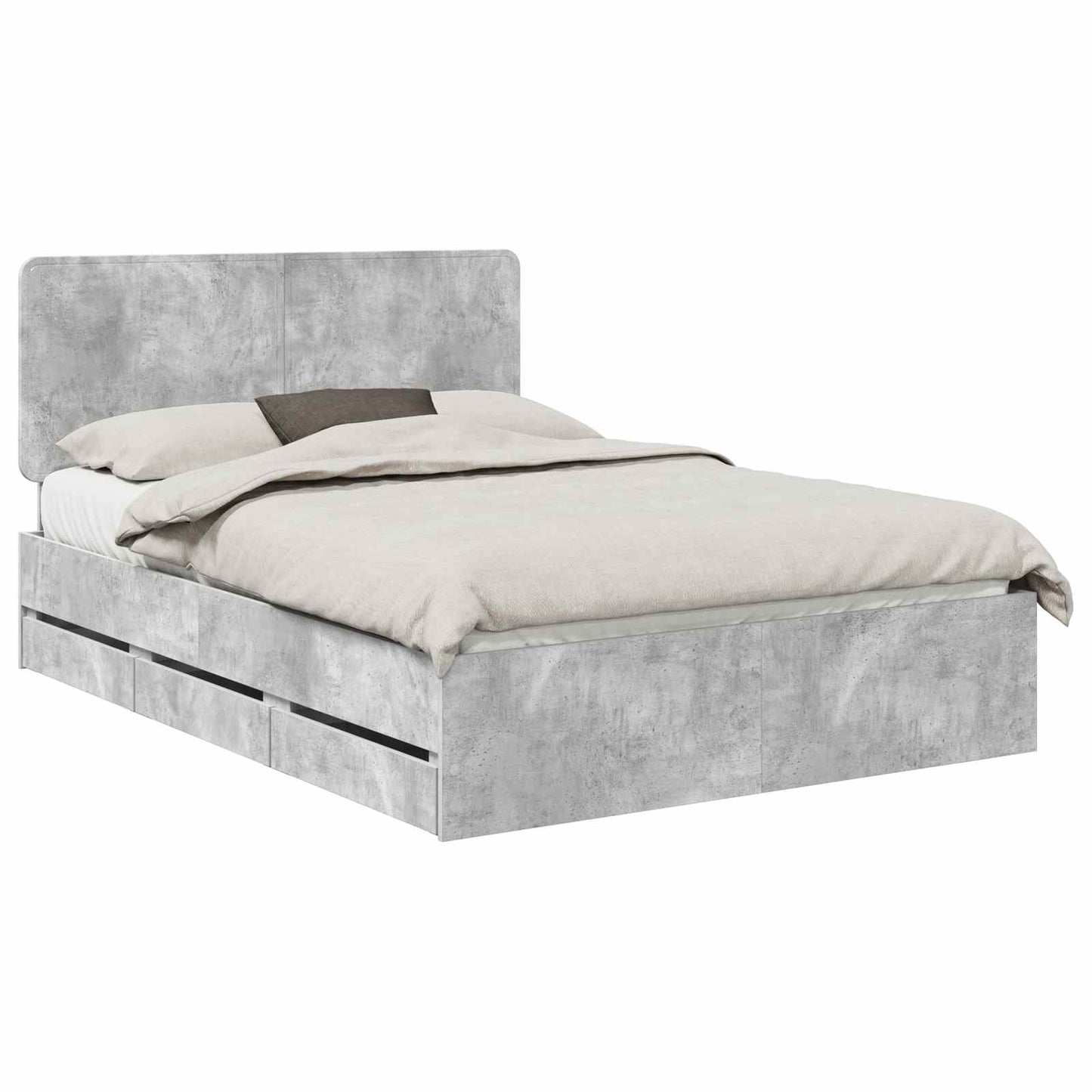 Struttura del letto con cassetto Grigio cemento 140 x 190 cm | homemem39
