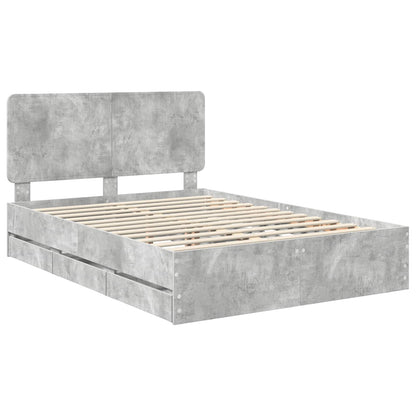 Struttura del letto con cassetto Grigio cemento 140 x 190 cm | homemem39