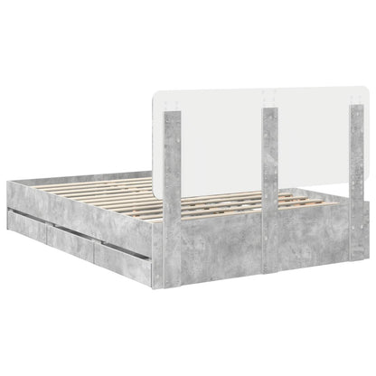 Struttura del letto con cassetto Grigio cemento 140 x 190 cm | homemem39