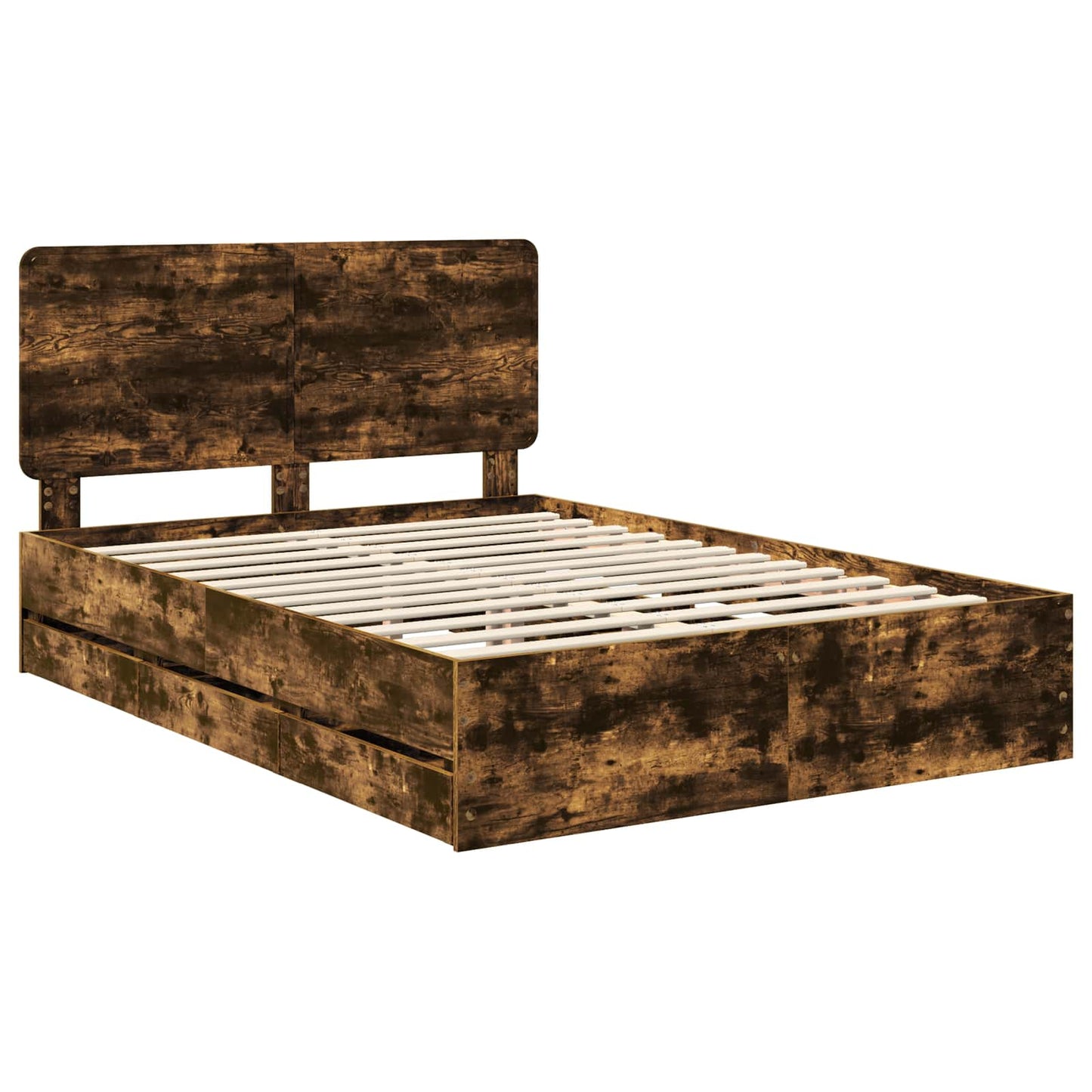 Struttura del letto con cassetto Rovere fumé 140 x 190 cm | homemem39
