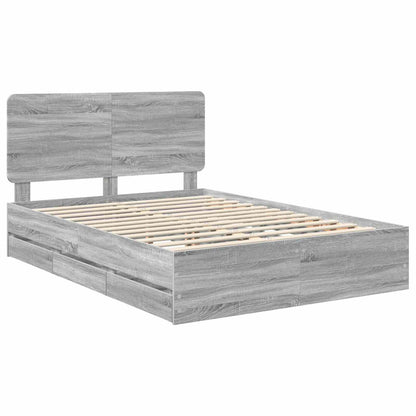 Struttura del letto con cassetto Grigio Sonoma 140 x 190 cm
