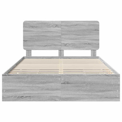 Struttura del letto con cassetto Grigio Sonoma 140 x 190 cm | homemem39