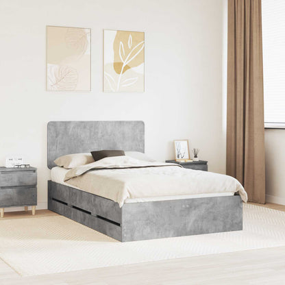 Struttura del letto con cassetto Grigio cemento 135 x 190 cm