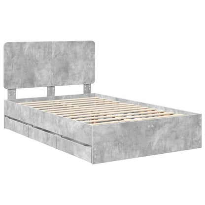 Struttura del letto con cassetto Grigio cemento 135 x 190 cm