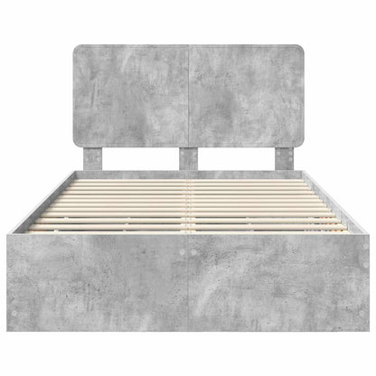 Struttura del letto con cassetto Grigio cemento 135 x 190 cm