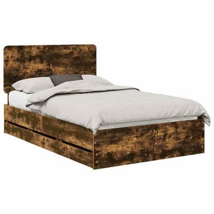 Struttura del letto con cassetto Rovere fumé 135 x 190 cm | homemem39