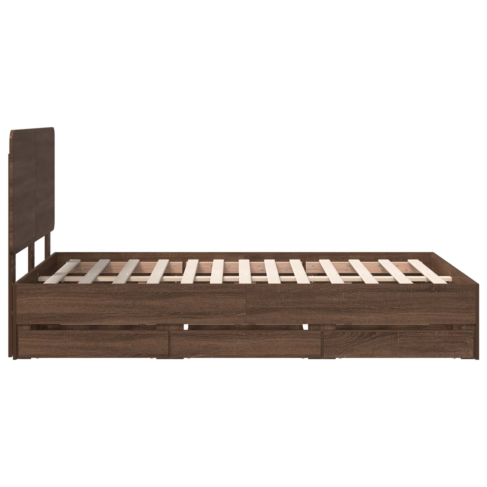 Struttura del letto con cassetto Rovere Marrone 135 x 190 cm | homemem39