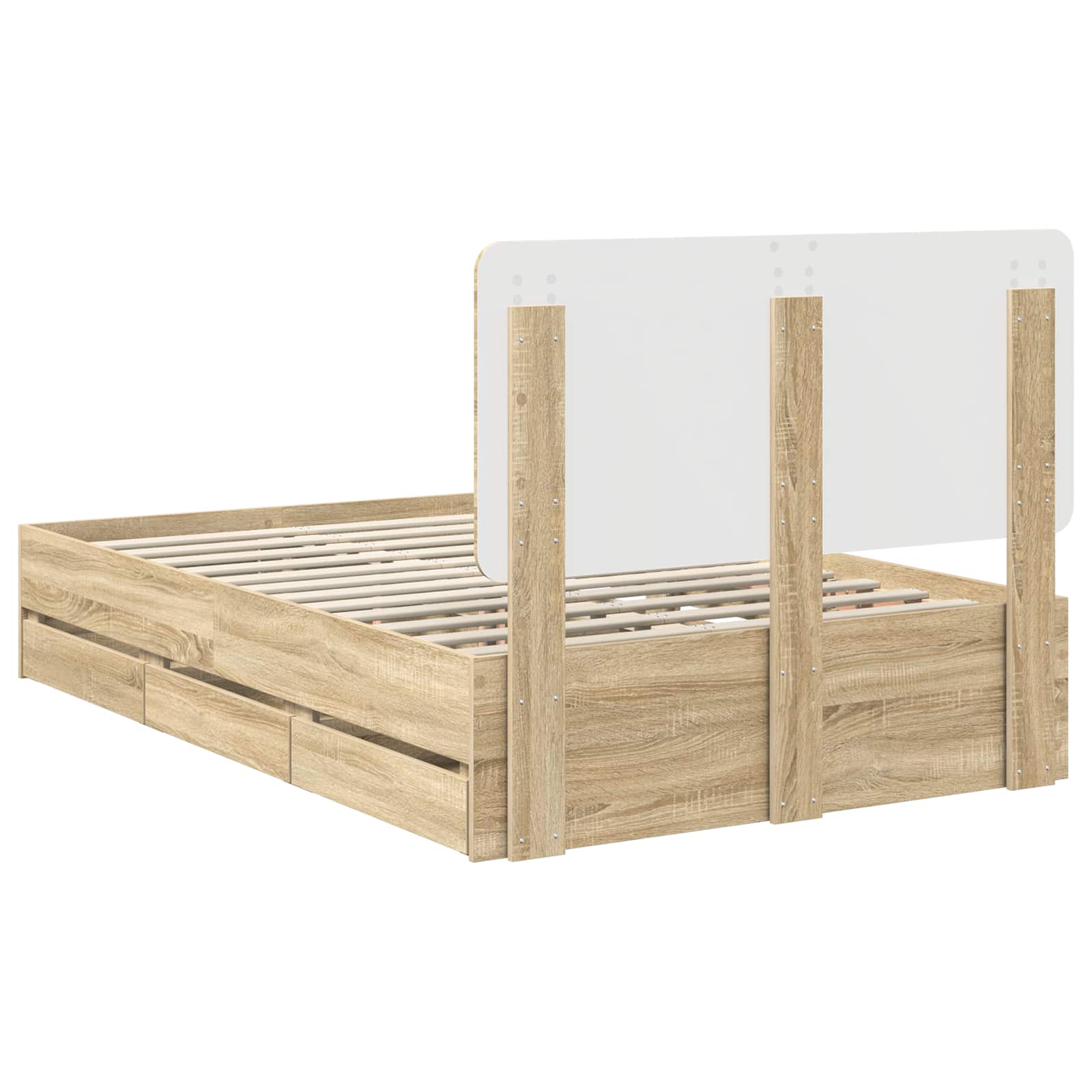 Struttura del letto con cassetto Rovere Sonoma 120 x 200 cm | homemem39