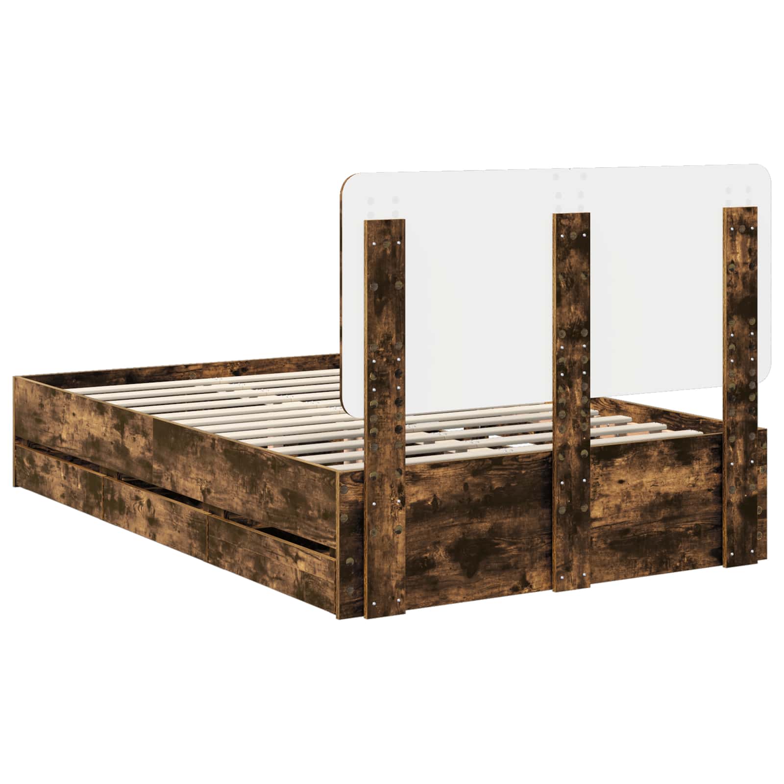 Struttura del letto con cassetto Rovere fumé 120 x 200 cm | homemem39