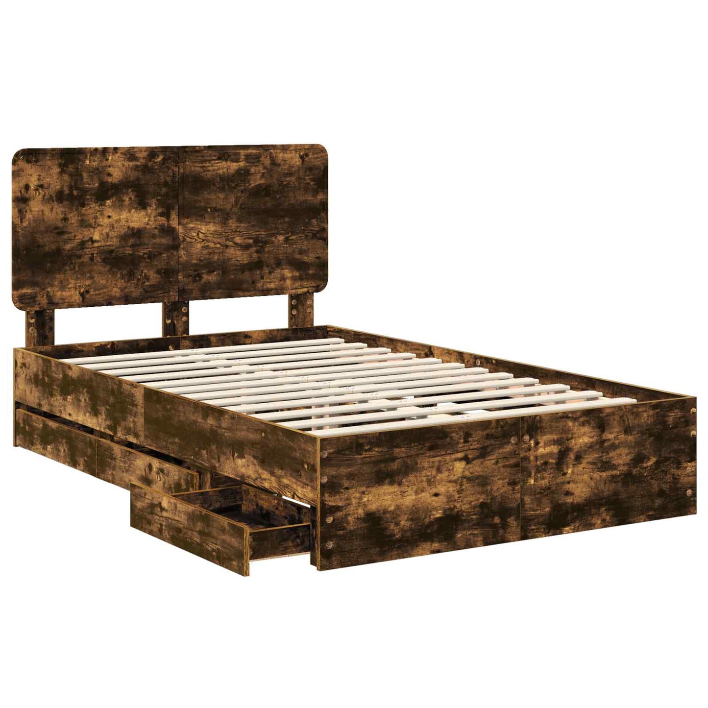 Struttura del letto con cassetto Rovere fumé 120 x 200 cm